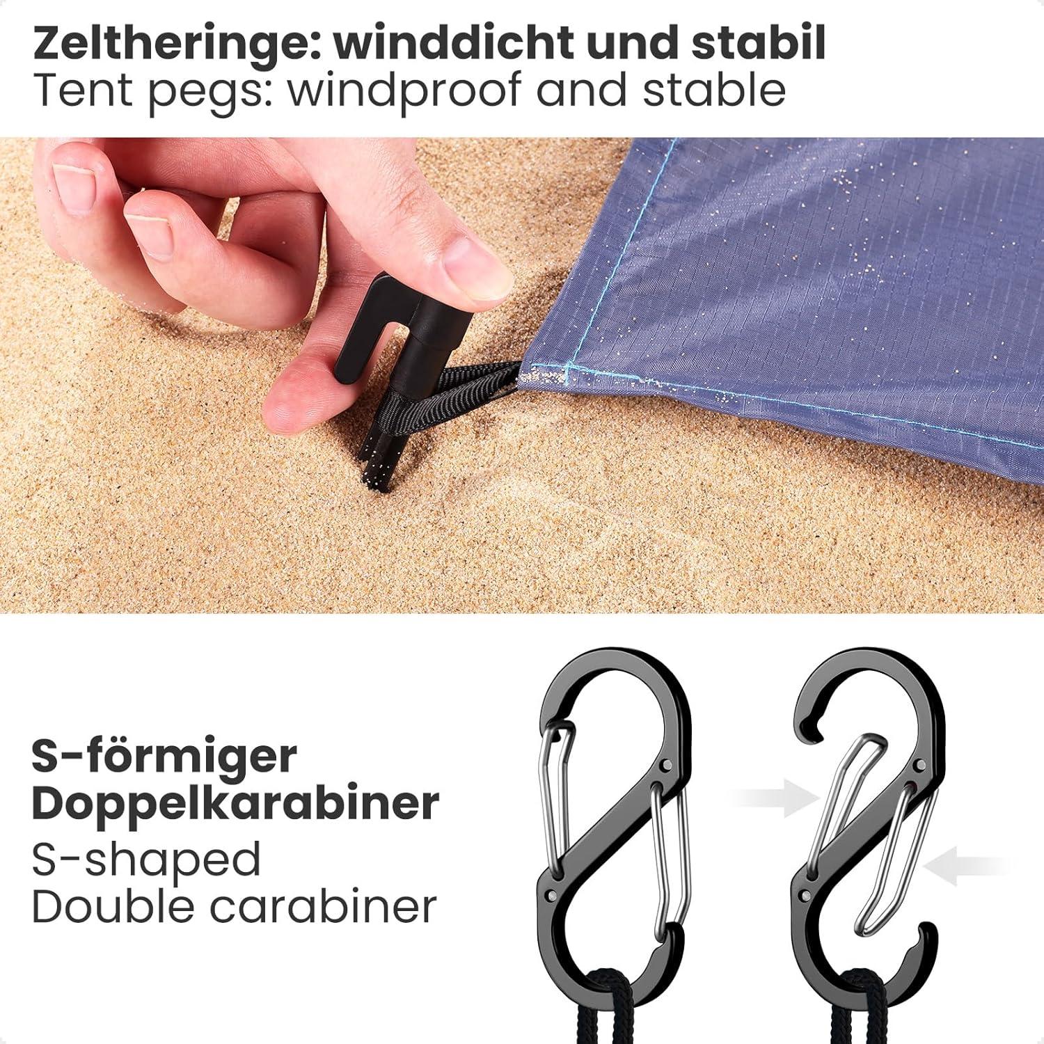 Stranddecke 210x200 cm wasserabweisend sandfrei mit