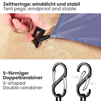 Stranddecke 210x200 cm wasserabweisend sandfrei mit