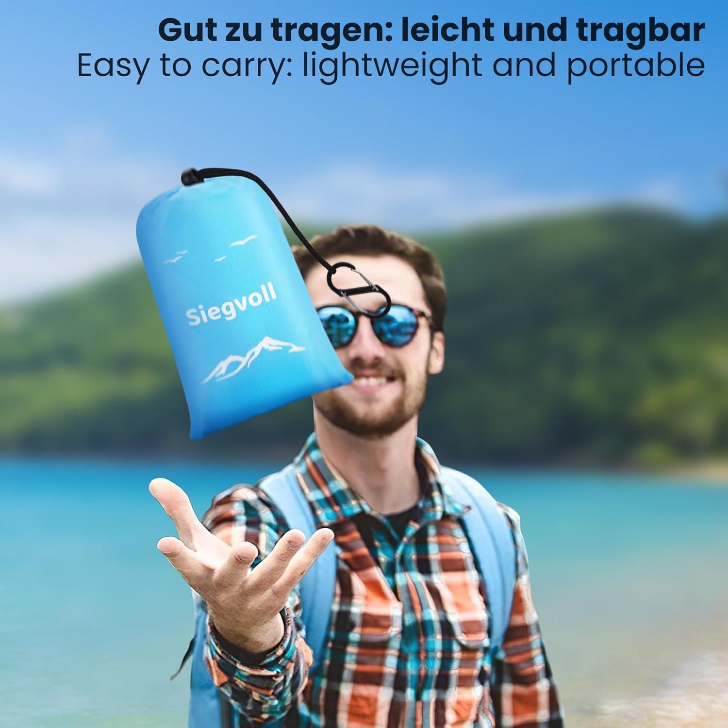 Stranddecke sandfrei 210x200cm wasserabweisend ultraleicht