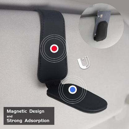 Anwlki Auto Sonnenbrillenhalter Schwarz Leder 2er Pack