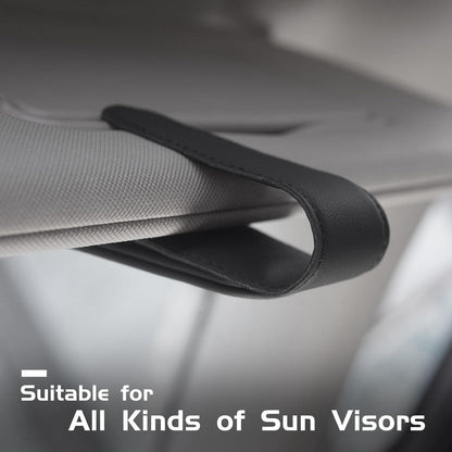 Anwlki Auto Sonnenbrillenhalter Schwarz Leder 2er Pack