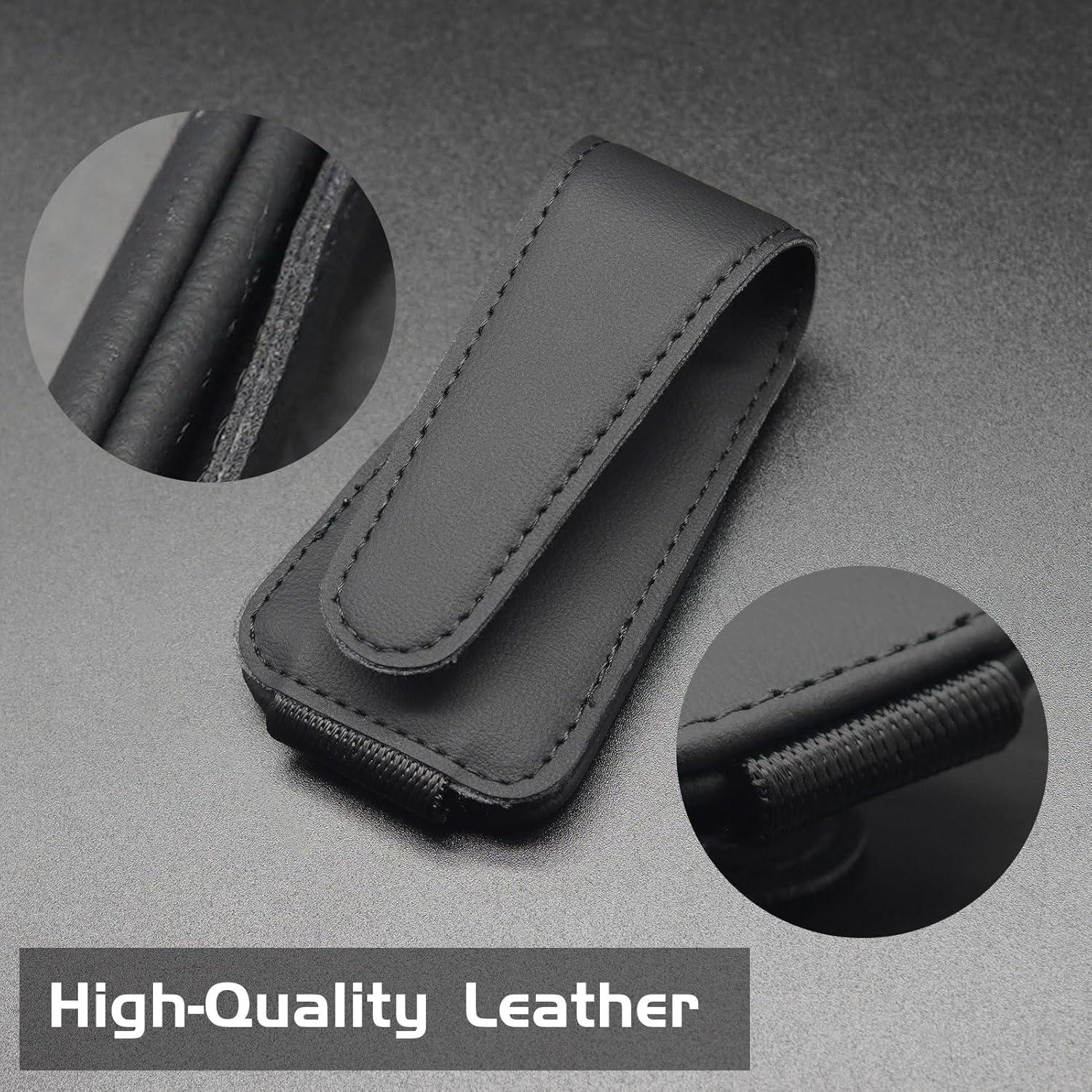 Auto Brillenhalterung Sonnenblende 2 Packungen Magnetisch Leder Schwarz