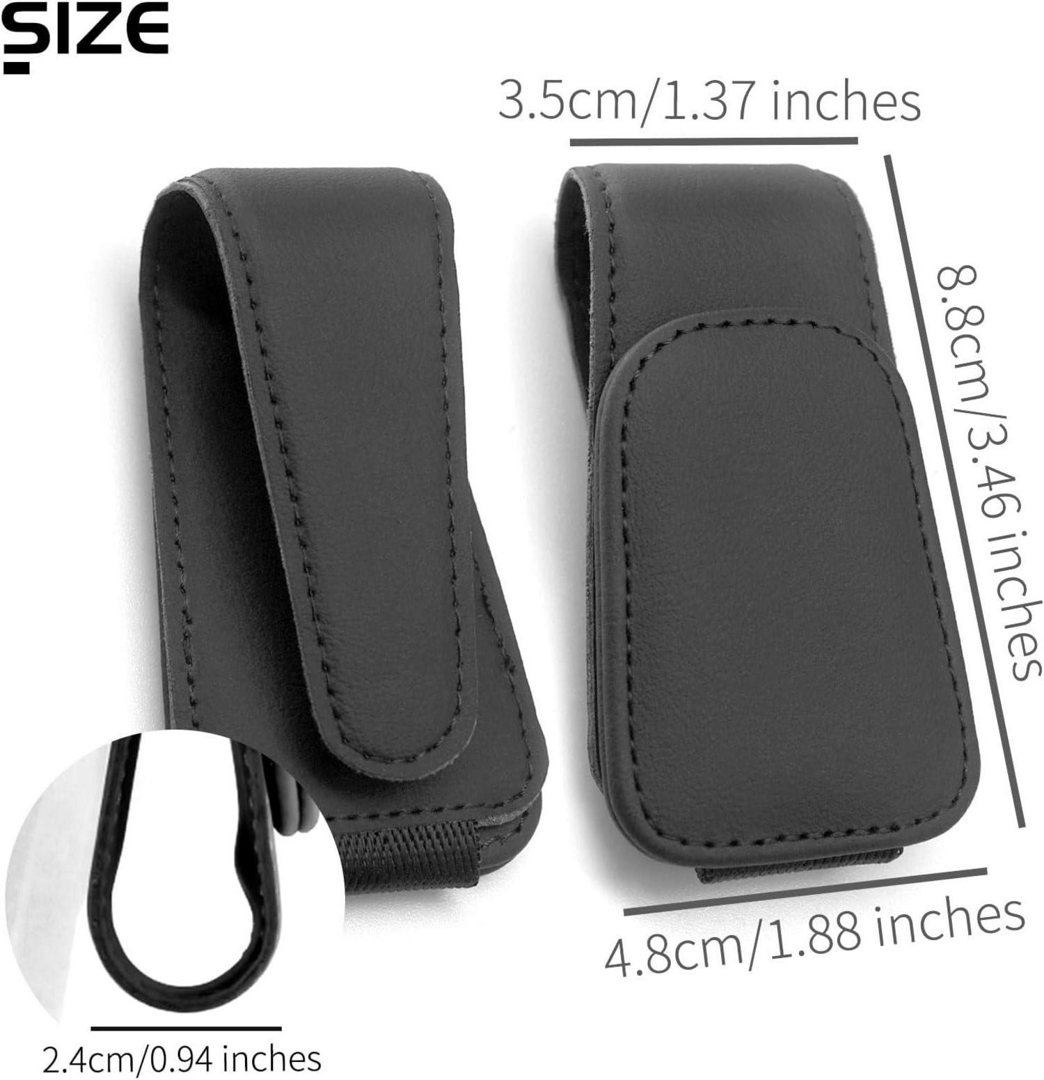 Auto Brillenhalter Sonnenblende 2er Pack Schwarz Magnetisch Leder