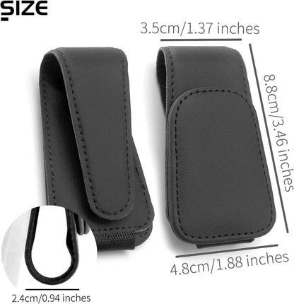 Auto Brillenhalter Sonnenblende 2er Pack Schwarz Magnetisch Leder