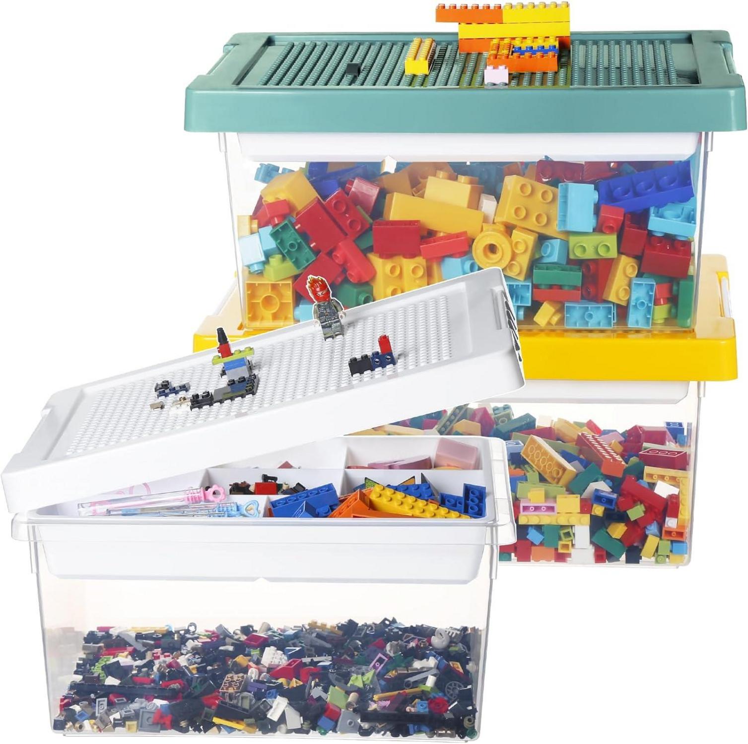 Aufbewahrungsbox für Spielzeug mit Deckel und Baumusterplatte