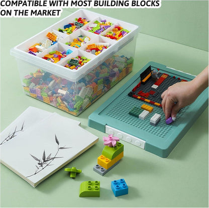 Greentainer Aufbewahrungsbox mit Deckel & Bauplatte, 3er Set aus PPplusplus_AUX, für Kinderzimmer