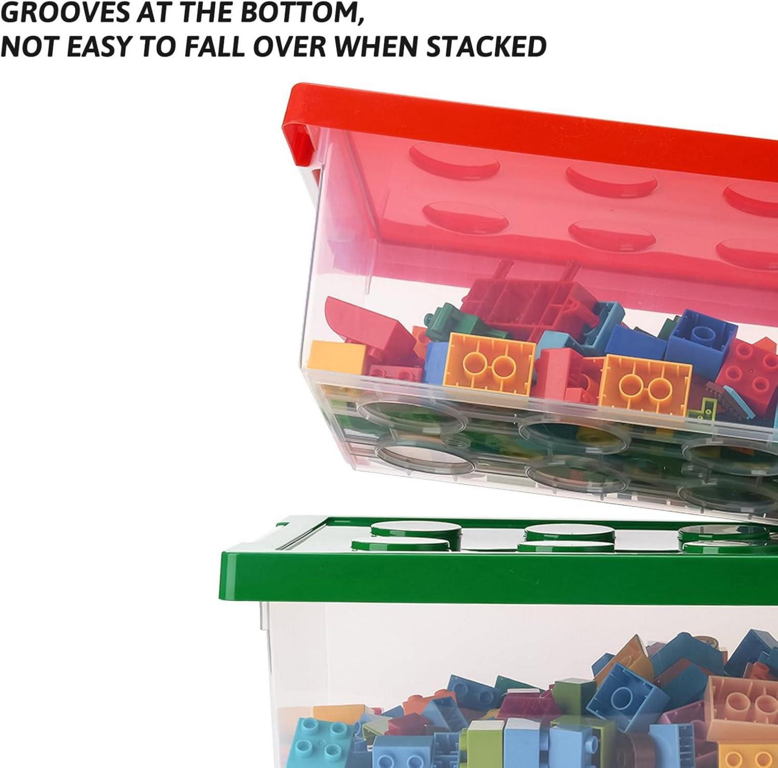 4er Set Stapelbare Aufbewahrungsboxen Greentainer für Kinderzimmer