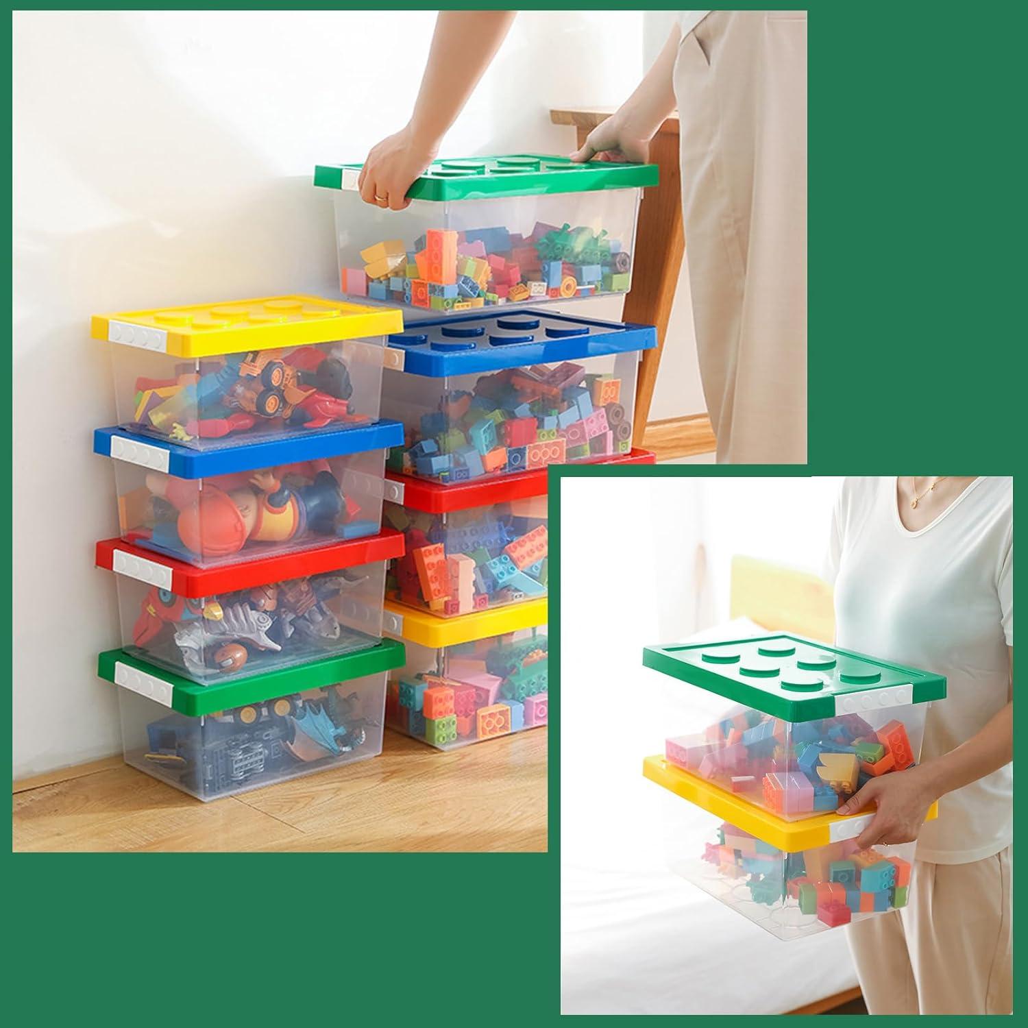4er Set Stapelbare Aufbewahrungsboxen Greentainer für Kinderzimmer