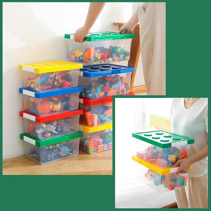 4er Set Stapelbare Aufbewahrungsboxen Greentainer für Kinderzimmer