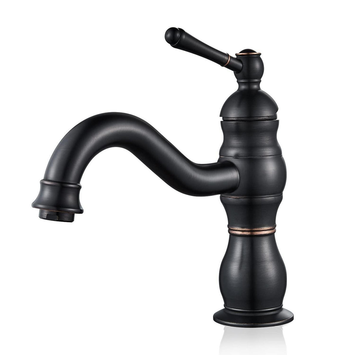 Retro Waschtischarmatur Schwarz Matt 360° Drehbar