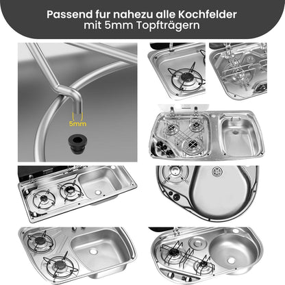 8er Set Silikongummis für Topfstützen mit 5mm Stäben - Hitzebeständige