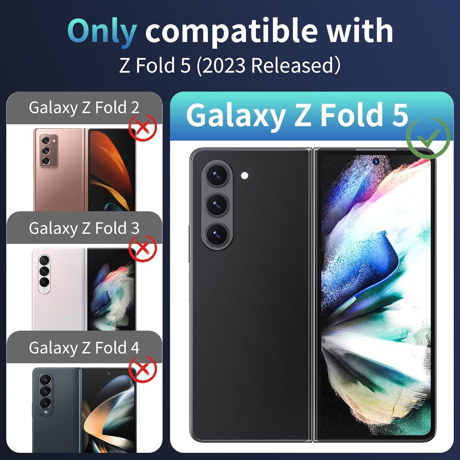 WSKEN Samsung Galaxy Z Fold 5 Hülle mit S Pen Halter & Displayschutzfolie