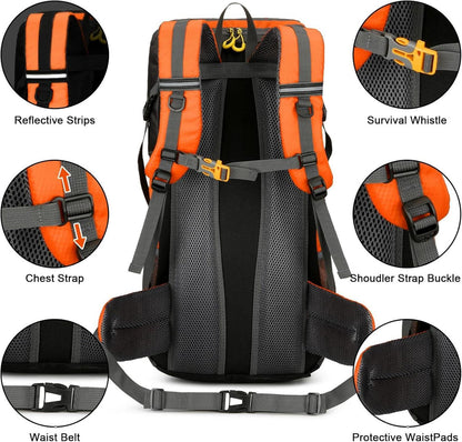 Wanderrucksack 50L Trekkingrucksack Regenhülle Camping Bergsteigen Sport