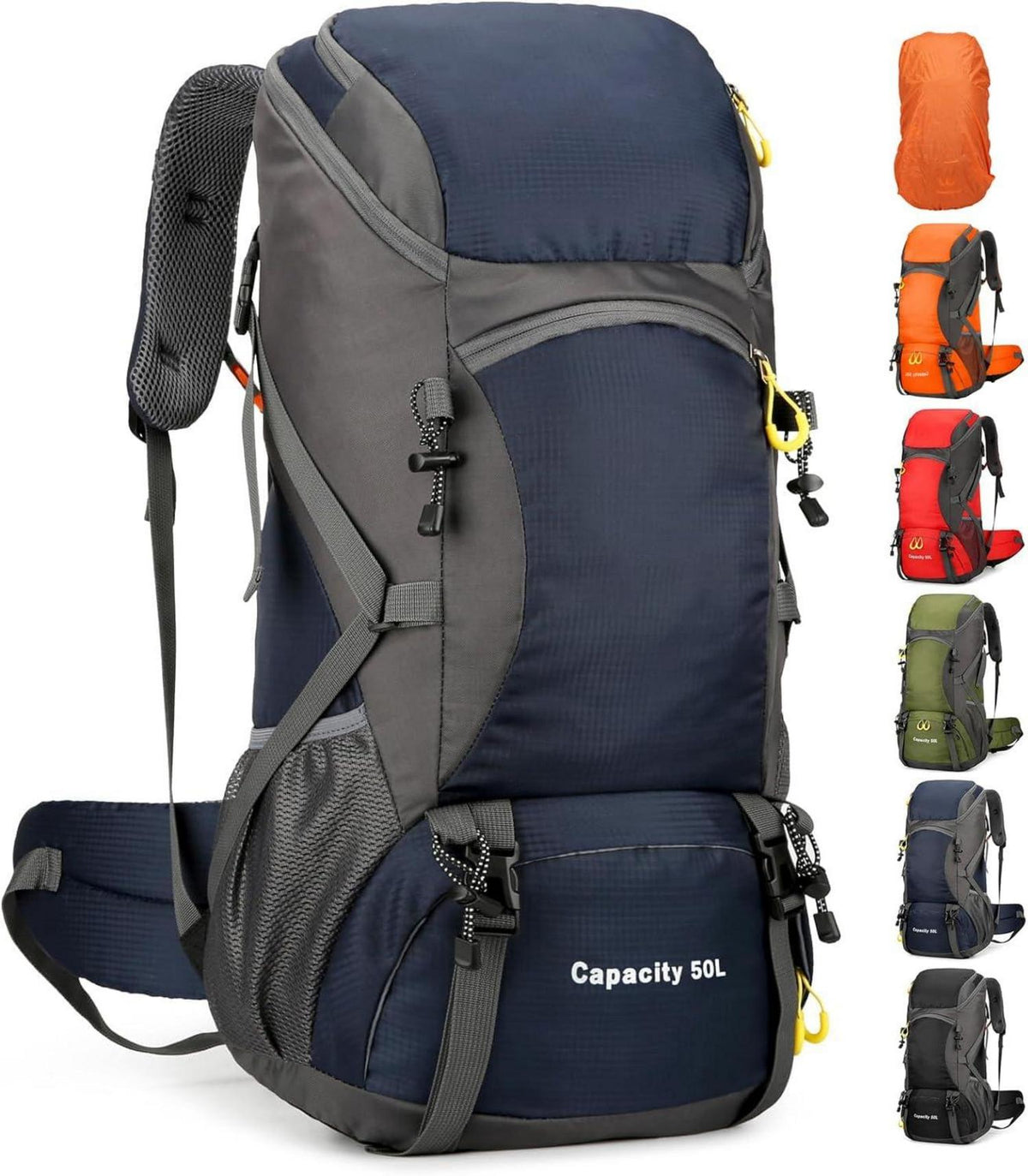 Wanderrucksack 50L Trekkingrucksack Regenhülle Wasserdichter