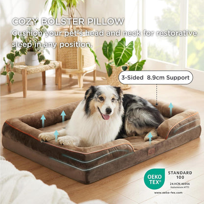 Orthopädisches Hundebett XL, 122x89 cm, braun