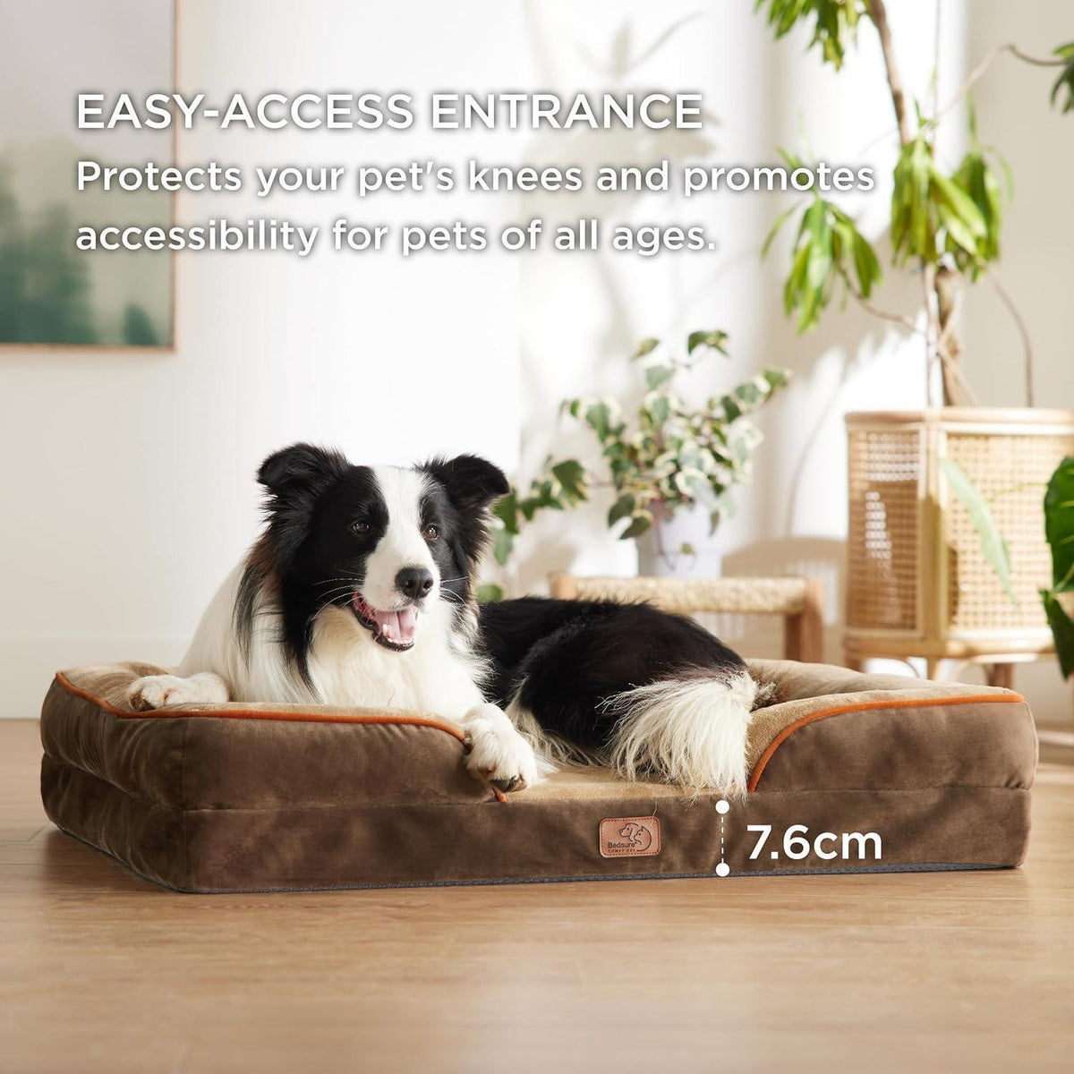 Orthopädisches Hundebett L 97x71 cm, braun