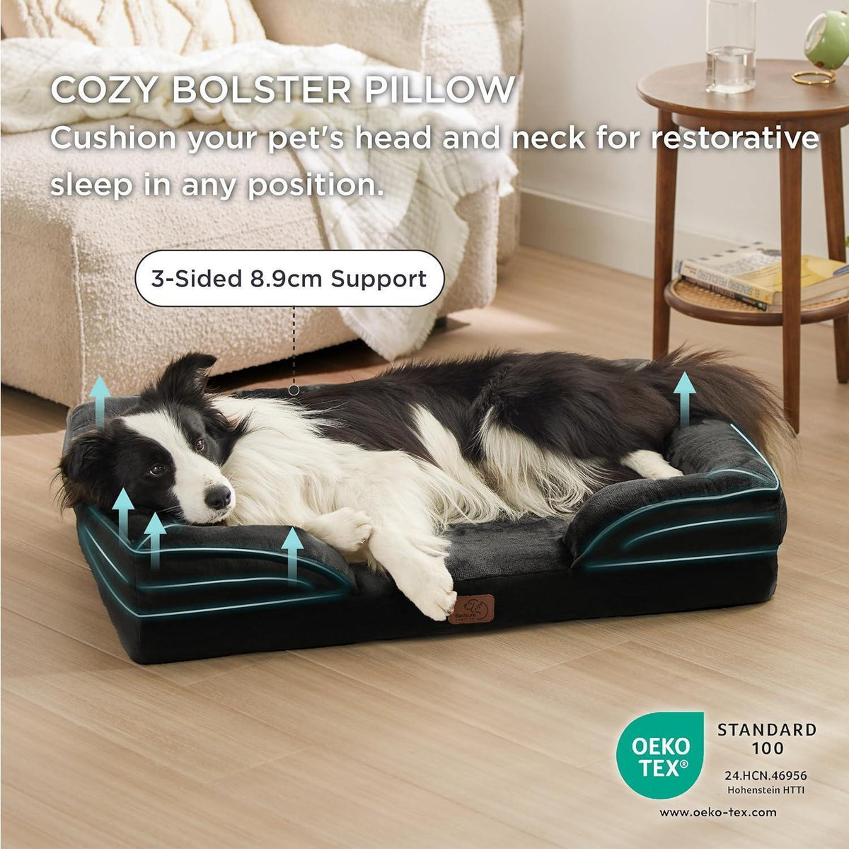 Orthopädisches Hundebett L 97x71cm, schwarz