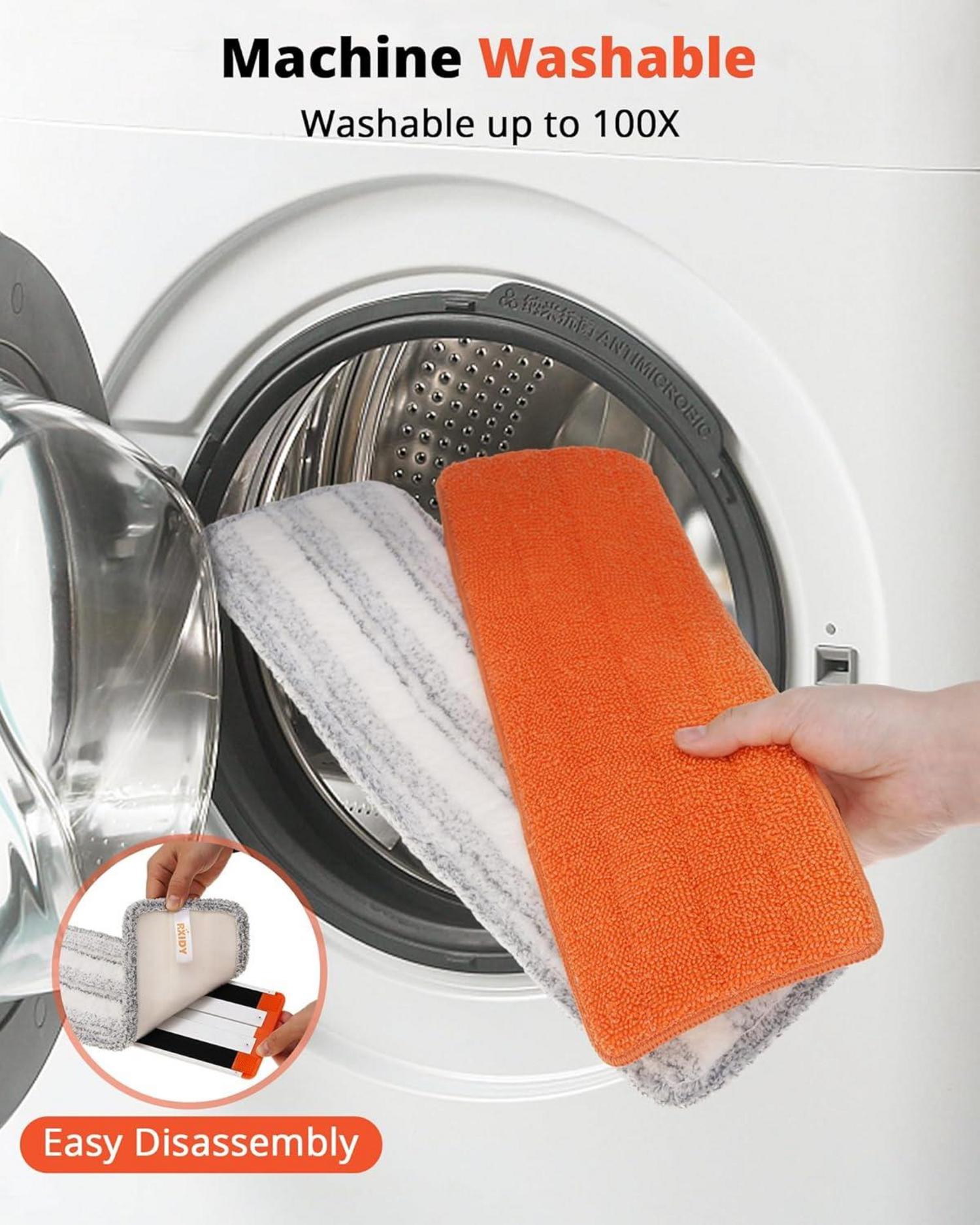 Bodenwischer Wischer 45CM Großer Wischmopp 4 Wisch Pads Fensterschaber