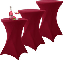 Stretch Stehtisch Husse 3er-Set Burgunder Rot Ø80-85 cm Spandex