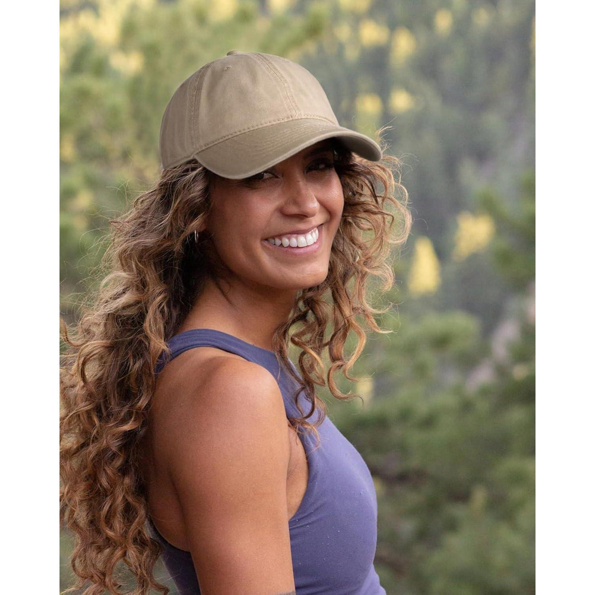 Vintage Damen Baseball Cap Baumwolle Verstellbar Khaki M