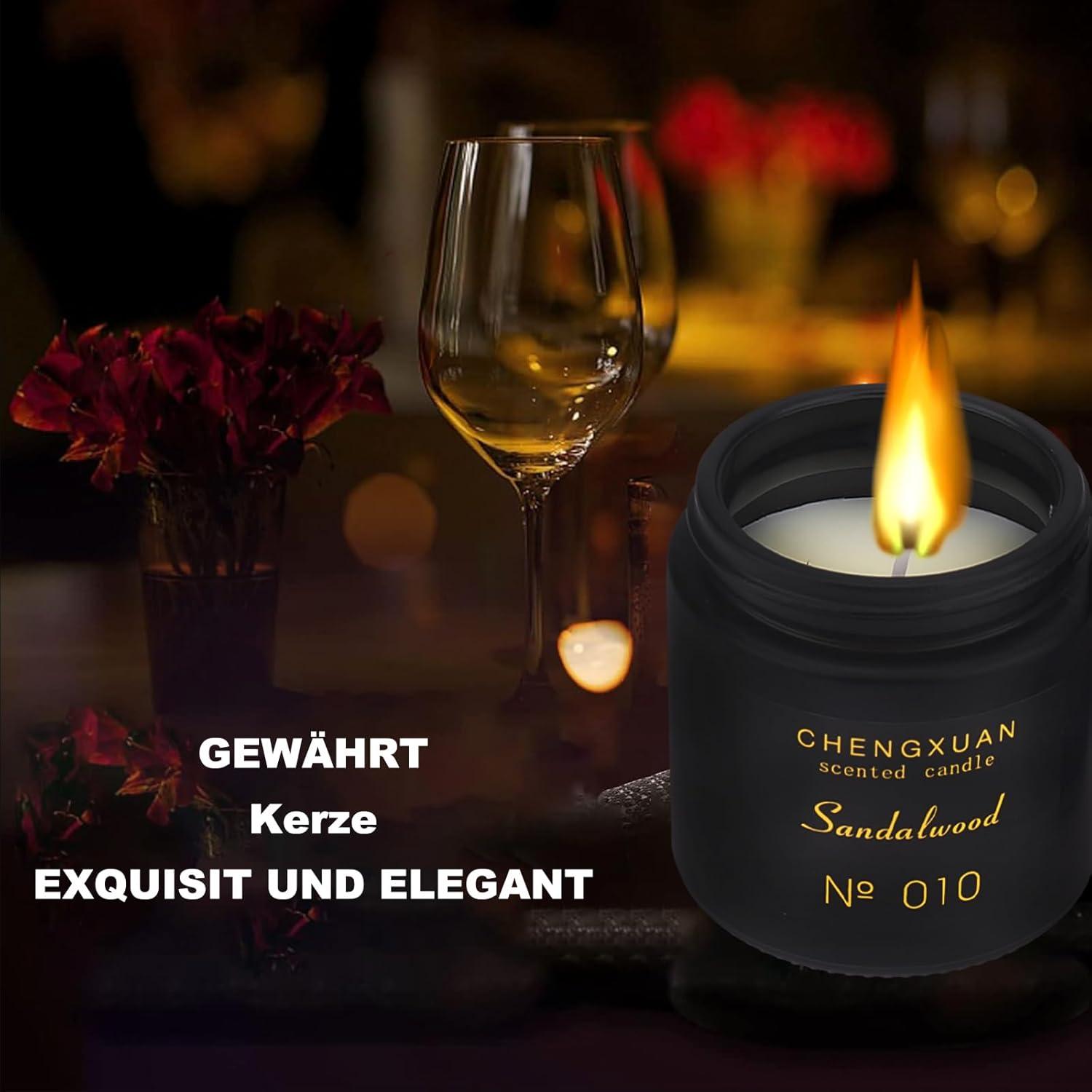 Duftkerzen im Glas Sandelholz Aromatherapie Sojawachs