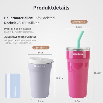 Thermo Kaffeebecher-to-go 380ml Edelstahl BPA-frei Isoliert Auslaufsicher