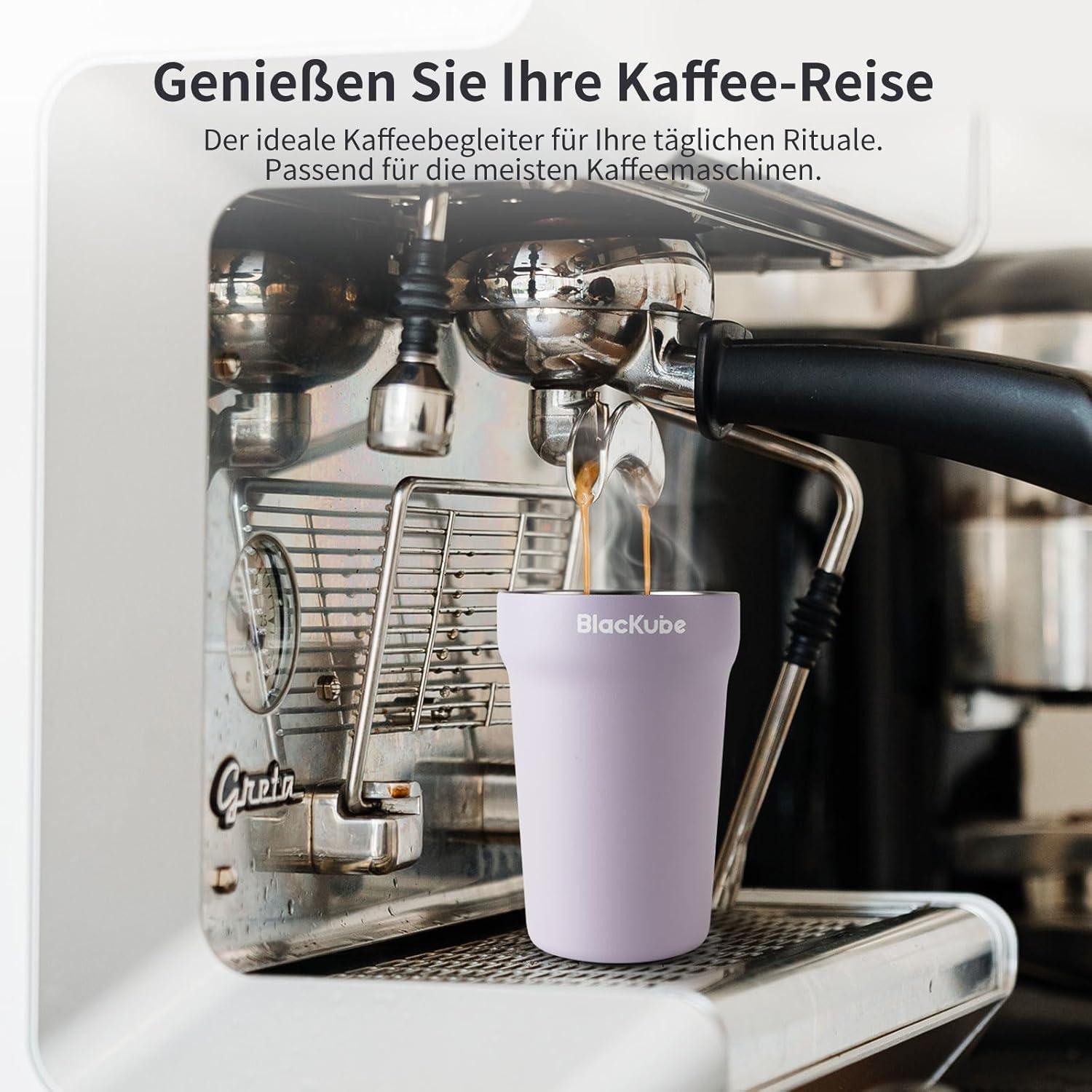 Blackube Thermo Kaffeebecher-to-go 380ml Isolierter Edelstahl Trinkbecher