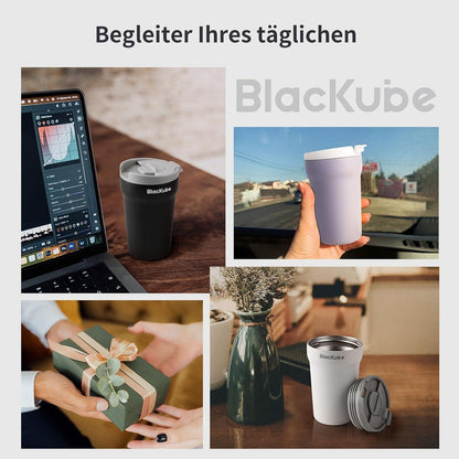Blackube Thermo Kaffeebecher-to-go 380ml Isolierter Edelstahl Trinkbecher