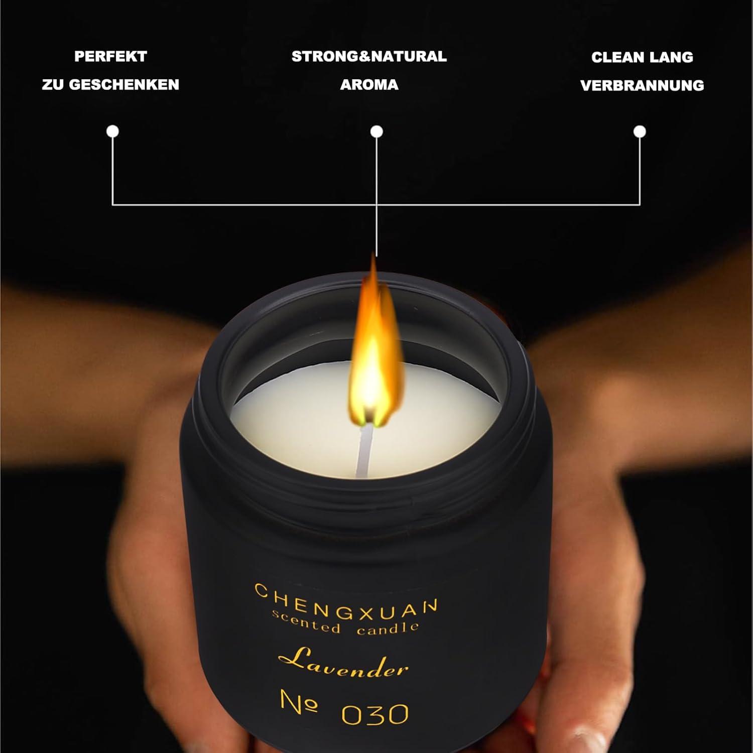 Duftkerzen im Glas Lavendel Aromatherapie Geschenk Muttertag