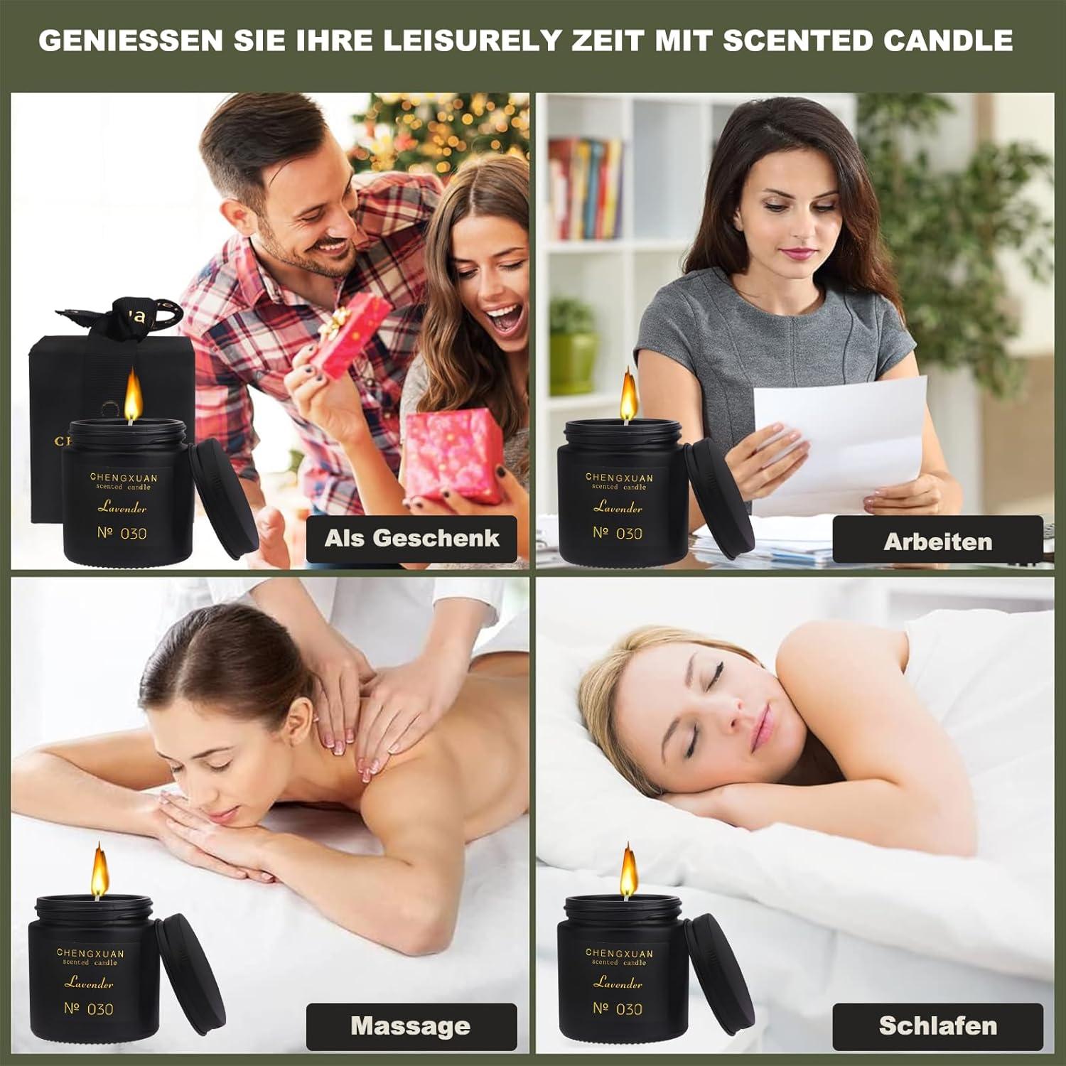 Duftkerzen im Glas Lavendel Aromatherapie Geschenk Muttertag