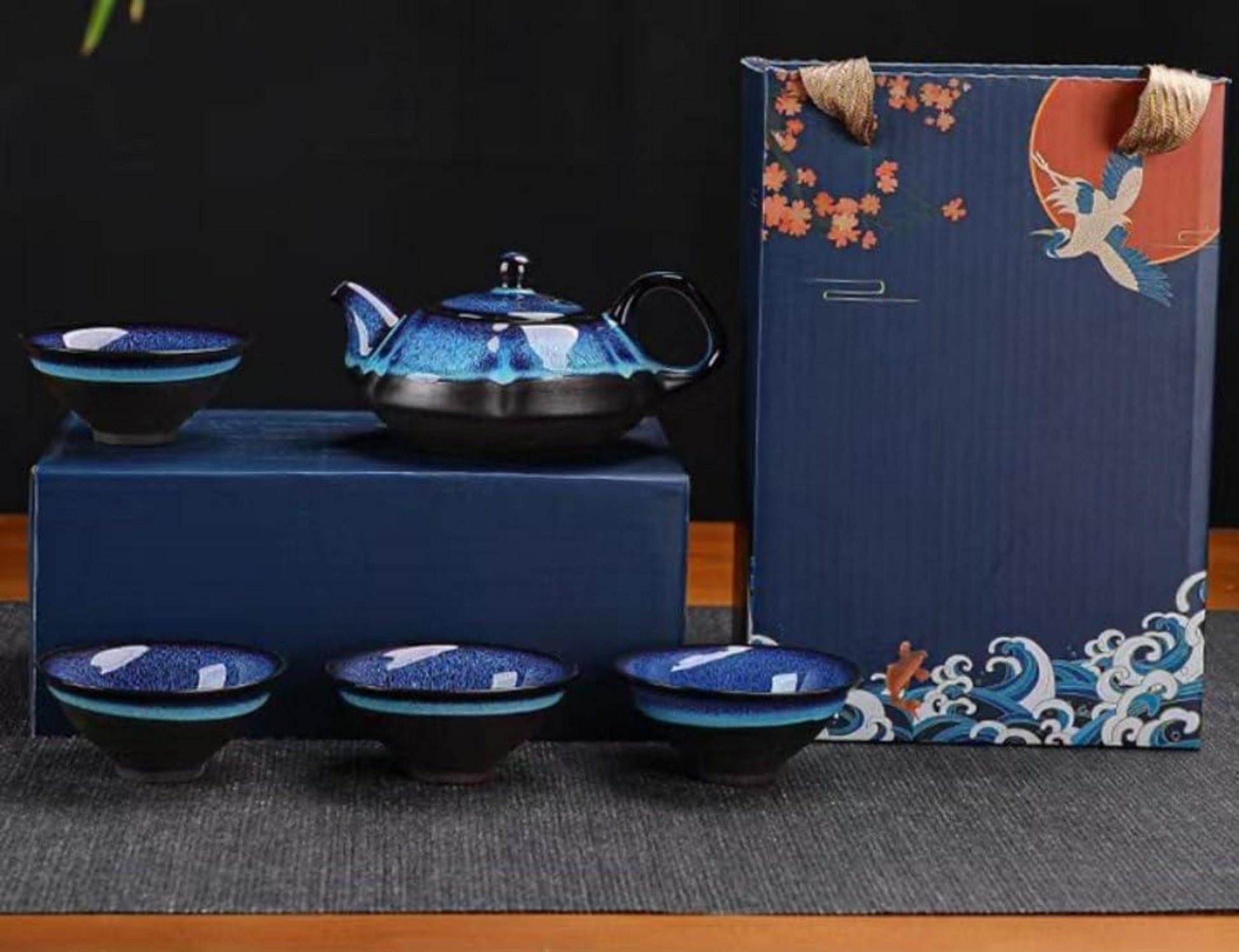 Kung-Fu Japanisches Tee-Set Teekanne 4 Teetassen