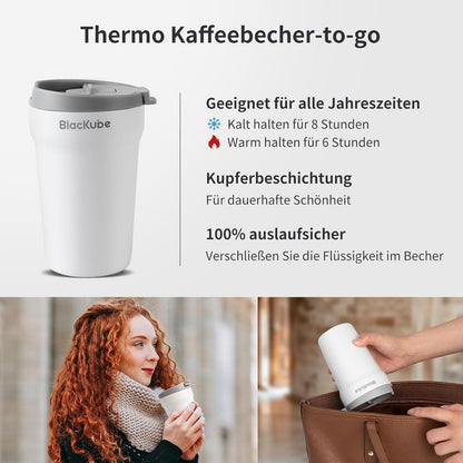 Thermo Kaffeebecher-to-go Isolierter Travel Mug 380ml auslaufsicherer