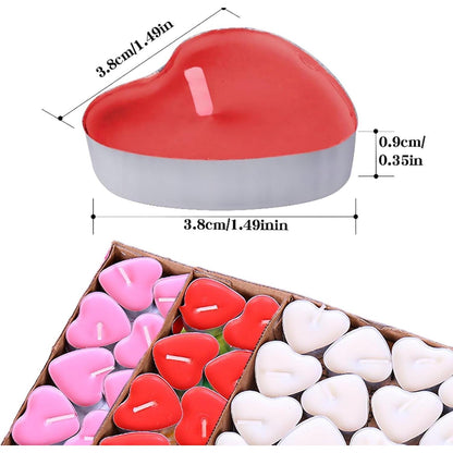 Teelichter Herzform 50 Stück 2 Stunden Brenndauer Weiß