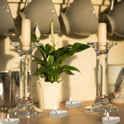 Teelichter Herzform 50 Stück 2 Stunden Brenndauer Weiß