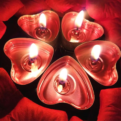 Teelichter Herzform 50 Stück 2 Stunden Brenndauer Weiß