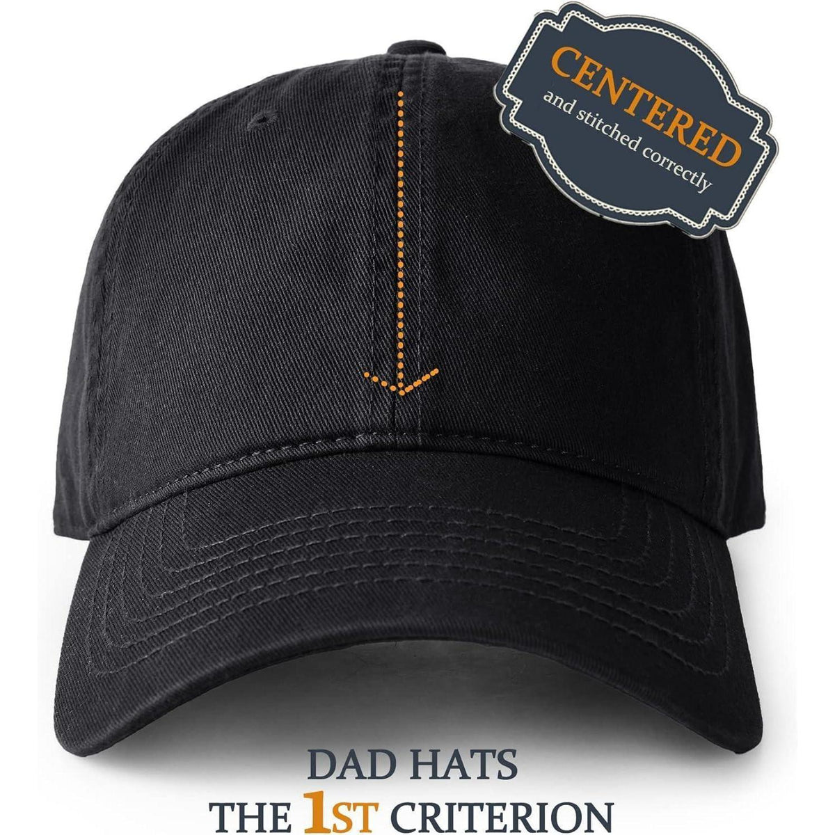 Vintage Baumwoll Baseball Cap - Verstellbare Unisex Cap Schwarz M