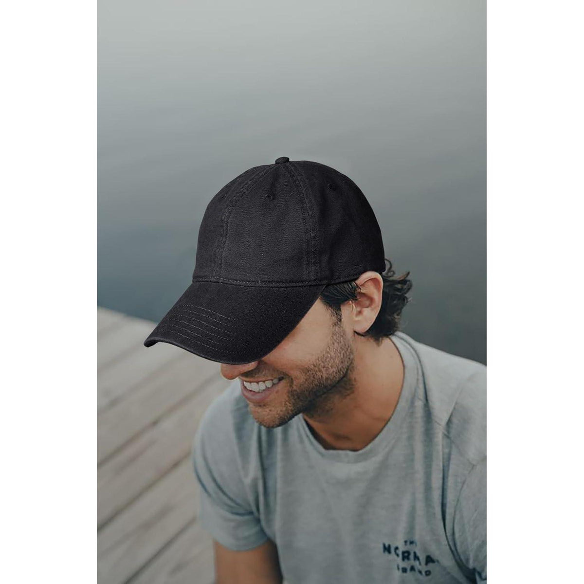 Vintage Baumwoll Baseball Cap - Verstellbare Unisex Cap Schwarz M