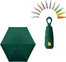 Mini Regenschirm UV-Schutz Ringgriff Dunkelgrün 90cm