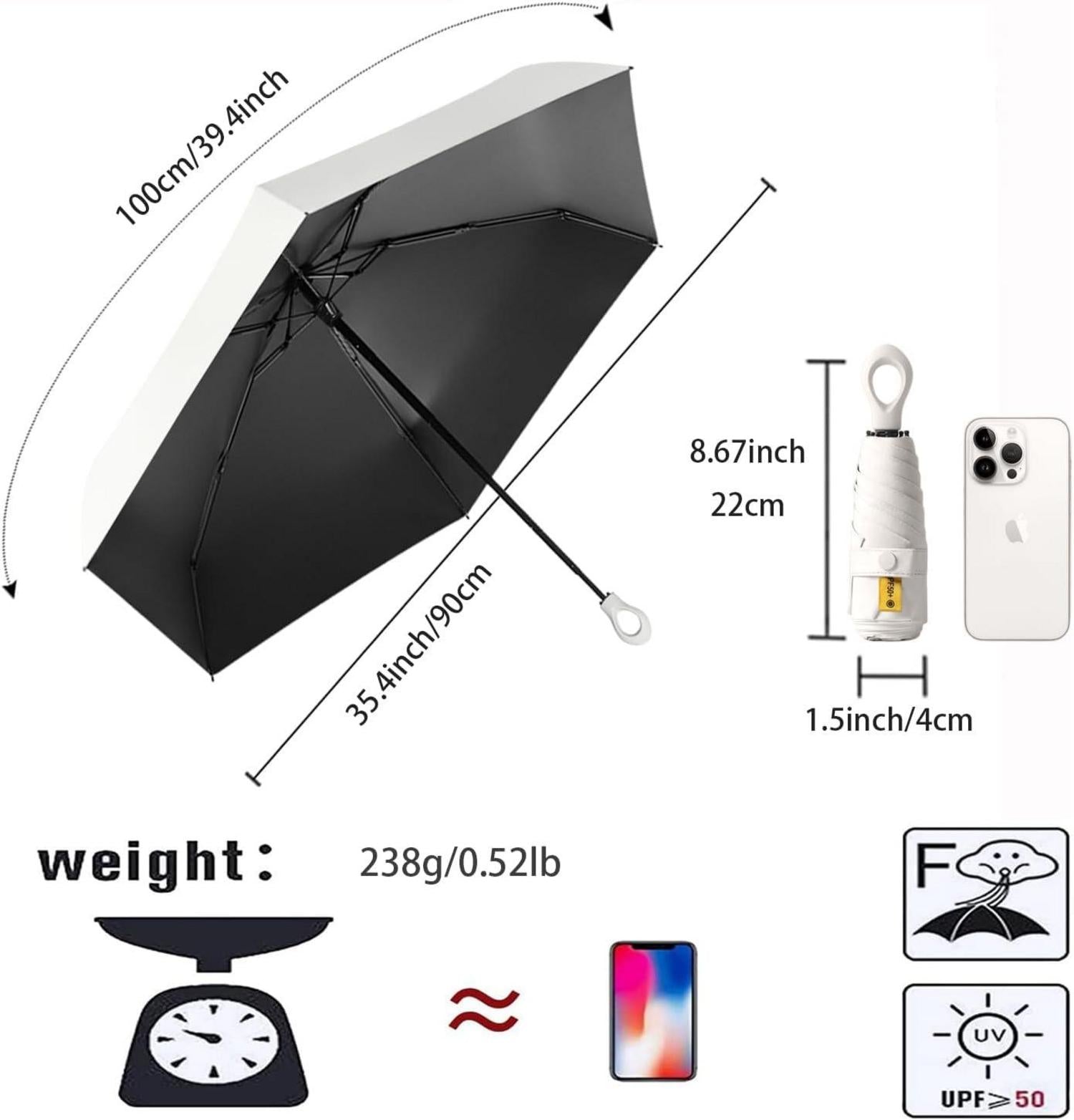 Mini Faltender Regenschirm UV-Schutz kreativer Ringgriff