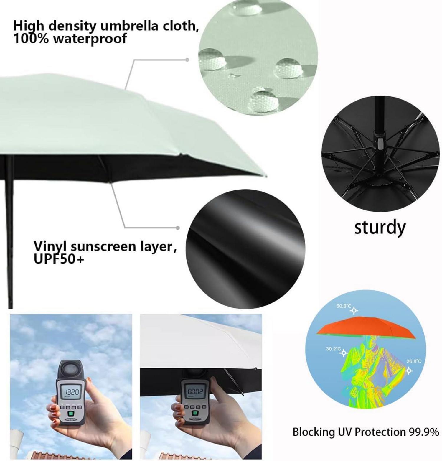 Mini Regenschirm mit UV-Schutz und Ringgriff für Damen und Kinder