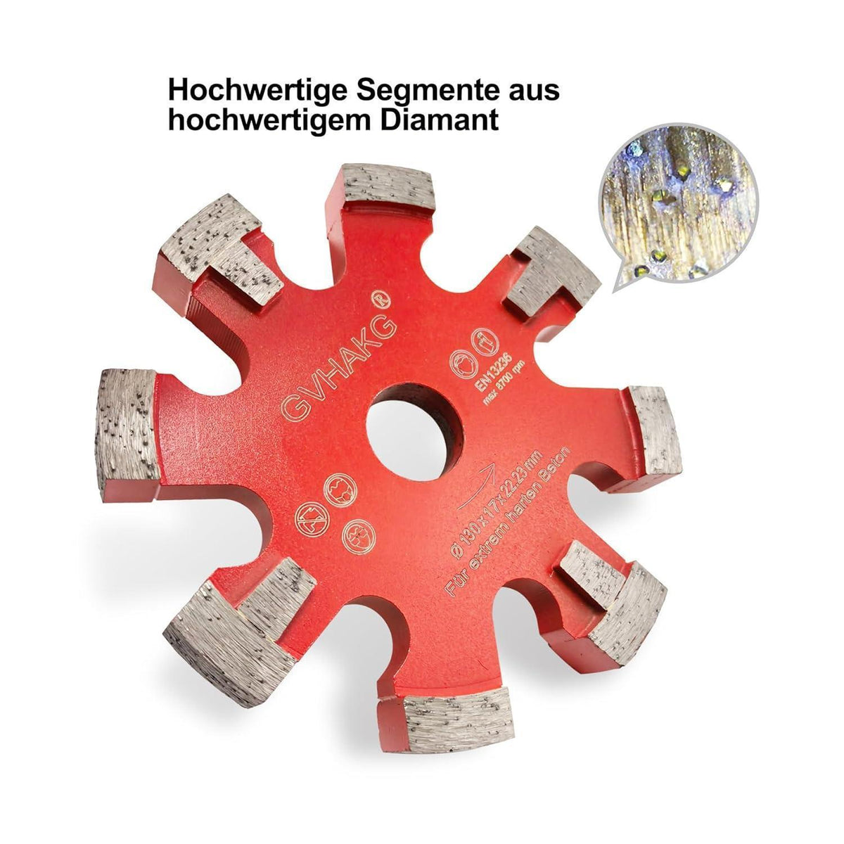 Diamant Frässcheibe 130mm für Fußbodenheizung, 17mm Nutbreite