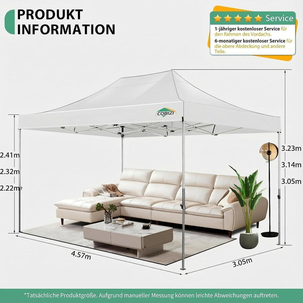 Faltpavillon 3x4.5 Wasserdicht mit Seitenteilen – Gartenpavillon