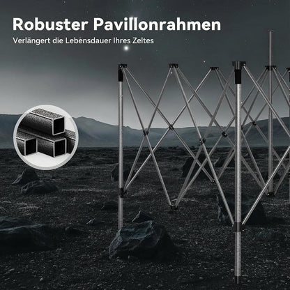 Faltpavillon 3x4.5 Wasserdicht mit Seitenteilen – Gartenpavillon