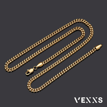 Goldene Panzerkette 18 Karat Vergoldet Edelstahl 4/5/6mm halskette für Herren Damen