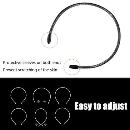 Schwarzes Metall Haarband Set, 5 Stück, Unisex, Haarreif, 90er Stil
