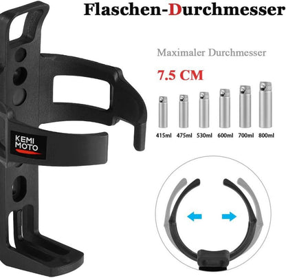 Fahrrad Trinkflaschenhalter Universal Metallklemme ohne Bohren 7,0 cm