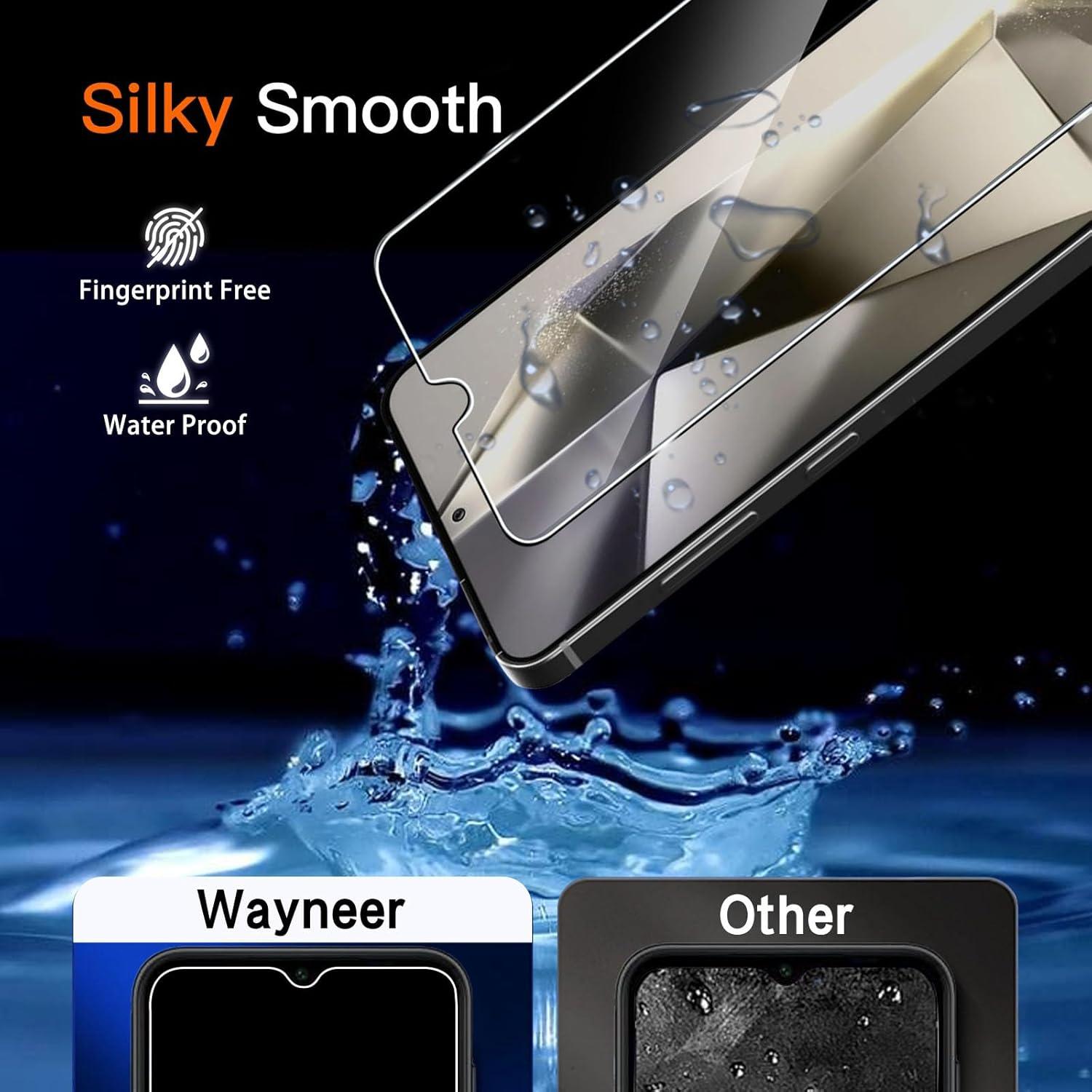 Wayneer Panzerglas Schutzfolie mit Rahmen für Samsung Galaxy