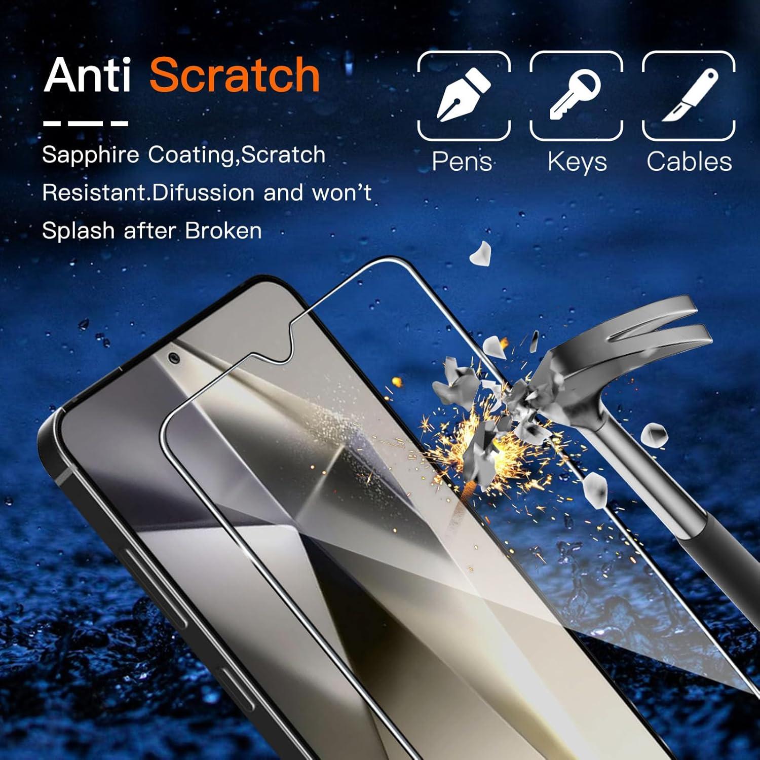 Schutzfolie Samsung Galaxy S24 Panzerglas 3 Stück 9H Härte
