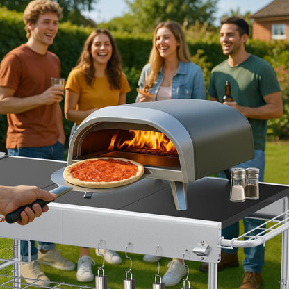 Grillwagen mit Arbeitsfläche und Gewürzbehältern