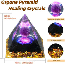 Groß Pyramide Edelsteine Kristalle Amethyst Schwarz Obsidian